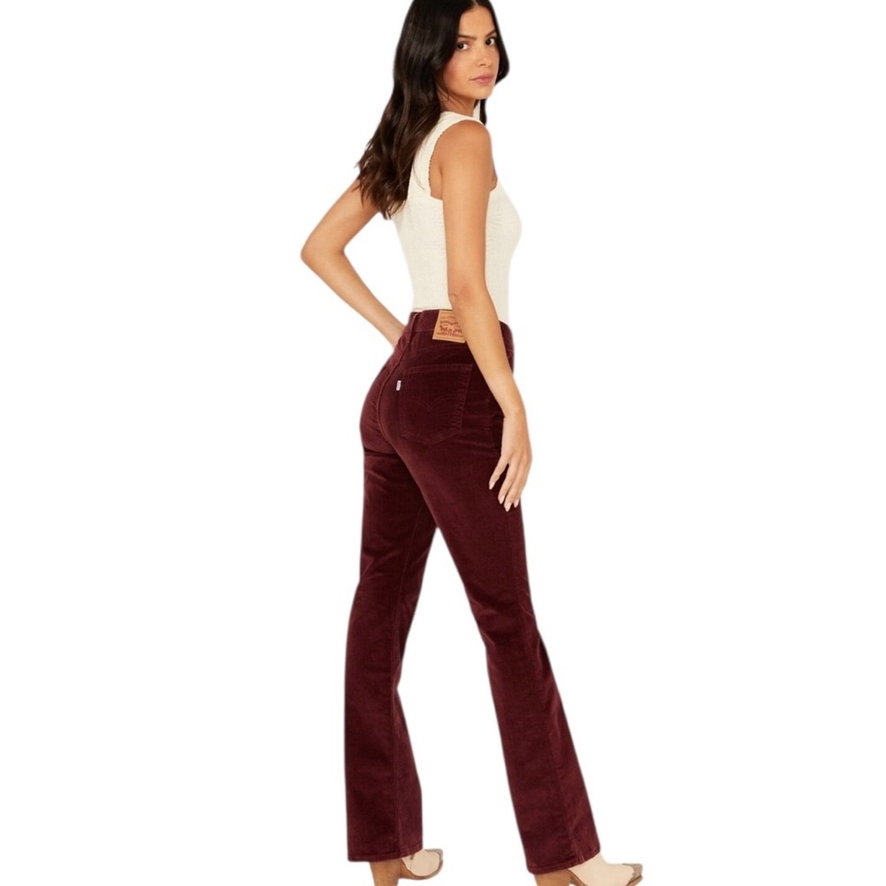 Levi's Women's 725 High Rise Bootcut Corduroy Bootcut Jeans Wine Sz 33 - Picture 2 of 15
